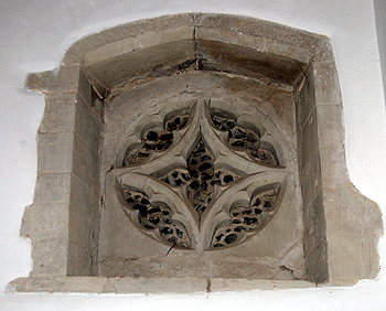 Blind window at the east end of the north aisle June 2012